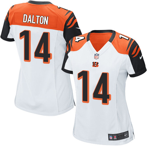 Women's Limited Andy Dalton Nike Jersey White Road - #14 NFL Cincinnati Bengals